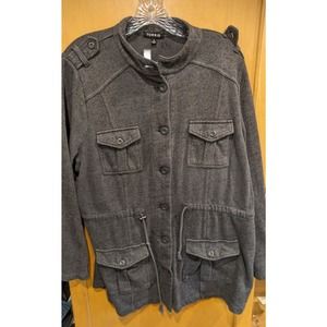 Torrid Sz Plus 1 Drape Front‎ Anorak Jacket Olive Green